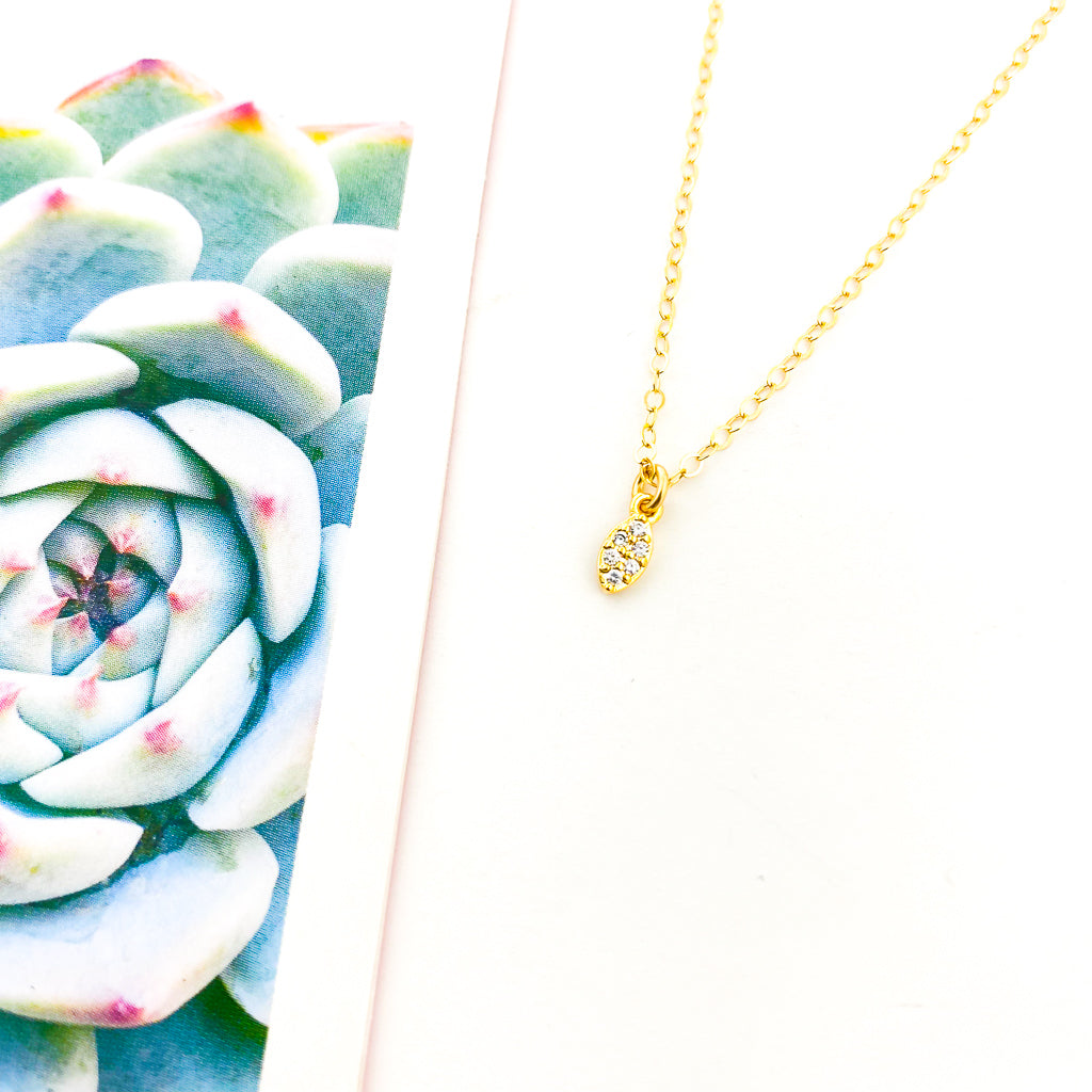MINI RHINESTONE PENDANT NECKLACES | 14K GOLD-FILLED | STYLE OPTIONS - MTT Collective