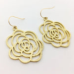 Evie Brushed Rose Earrings | Gold - MTT Collective