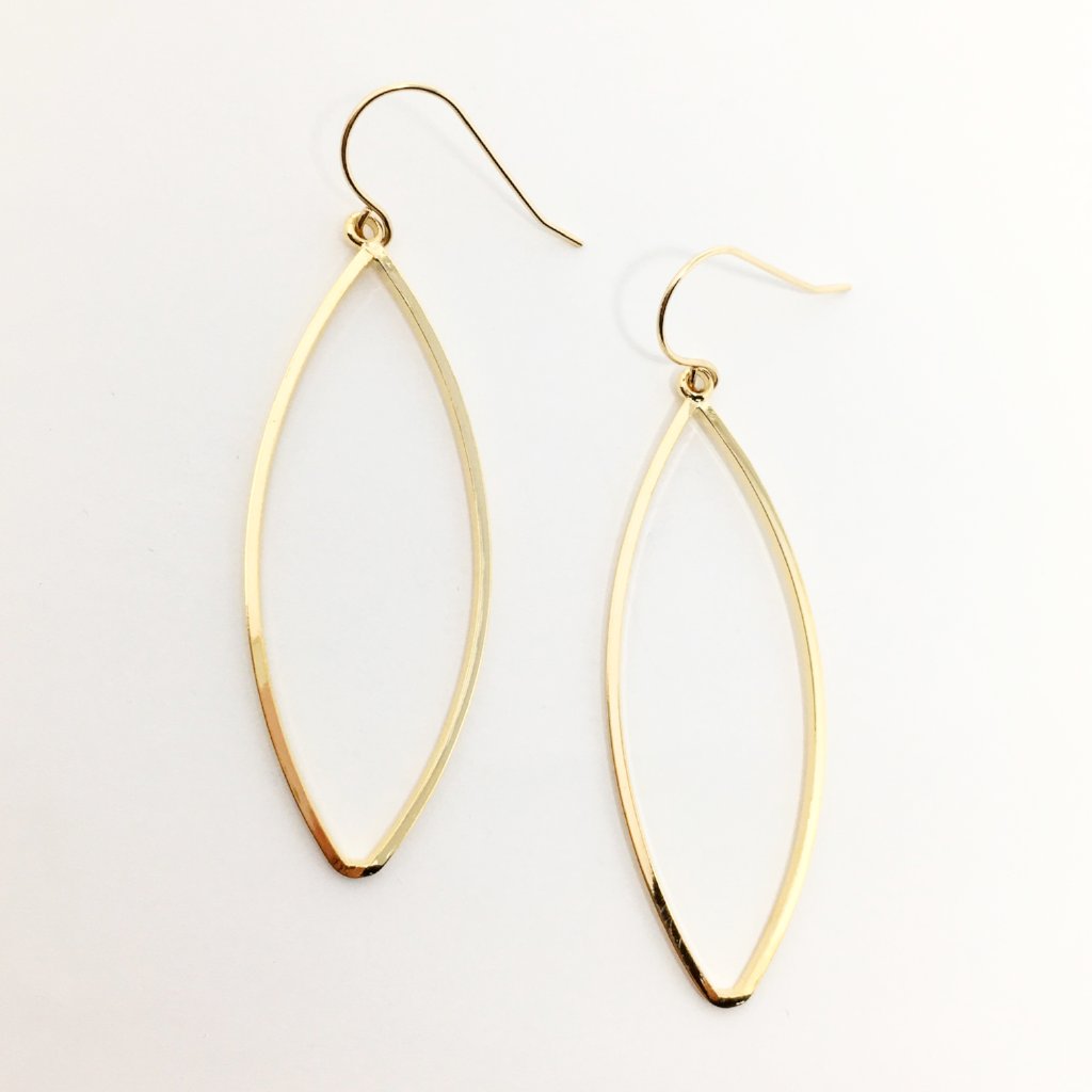 Malia Hollow Marquise Earrings - MTT Collective