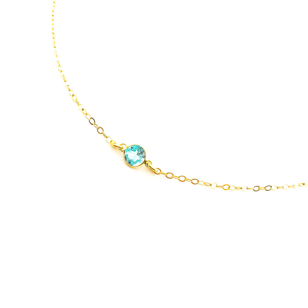 14K GOLD-FILLED BLUE TOPAZ NECKLACE - MTT Collective