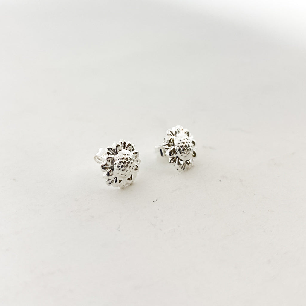 SUNFLOWER STUD EARRINGS | STERLING SILVER - MTT Collective