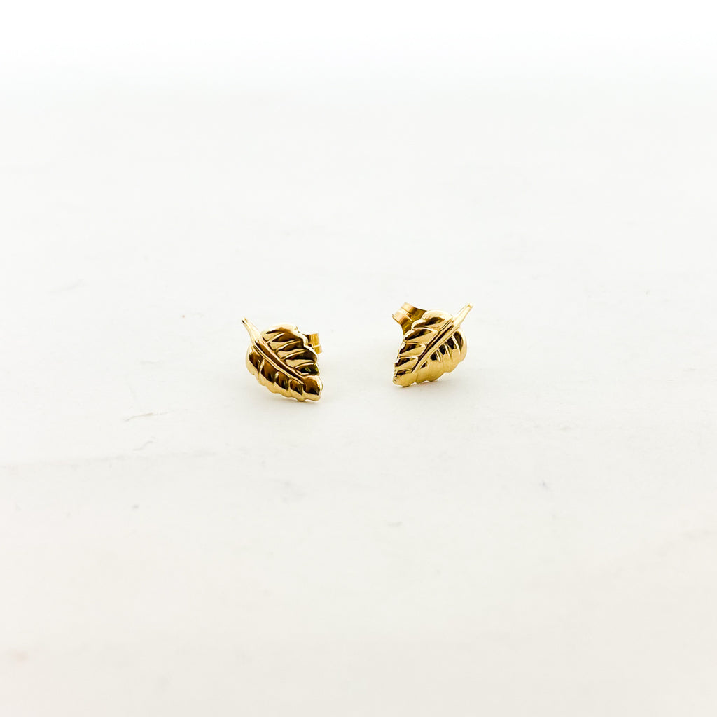 LITTLE LEAF STUD EARRINGS | 14K GOLD-FILLED - MTT Collective