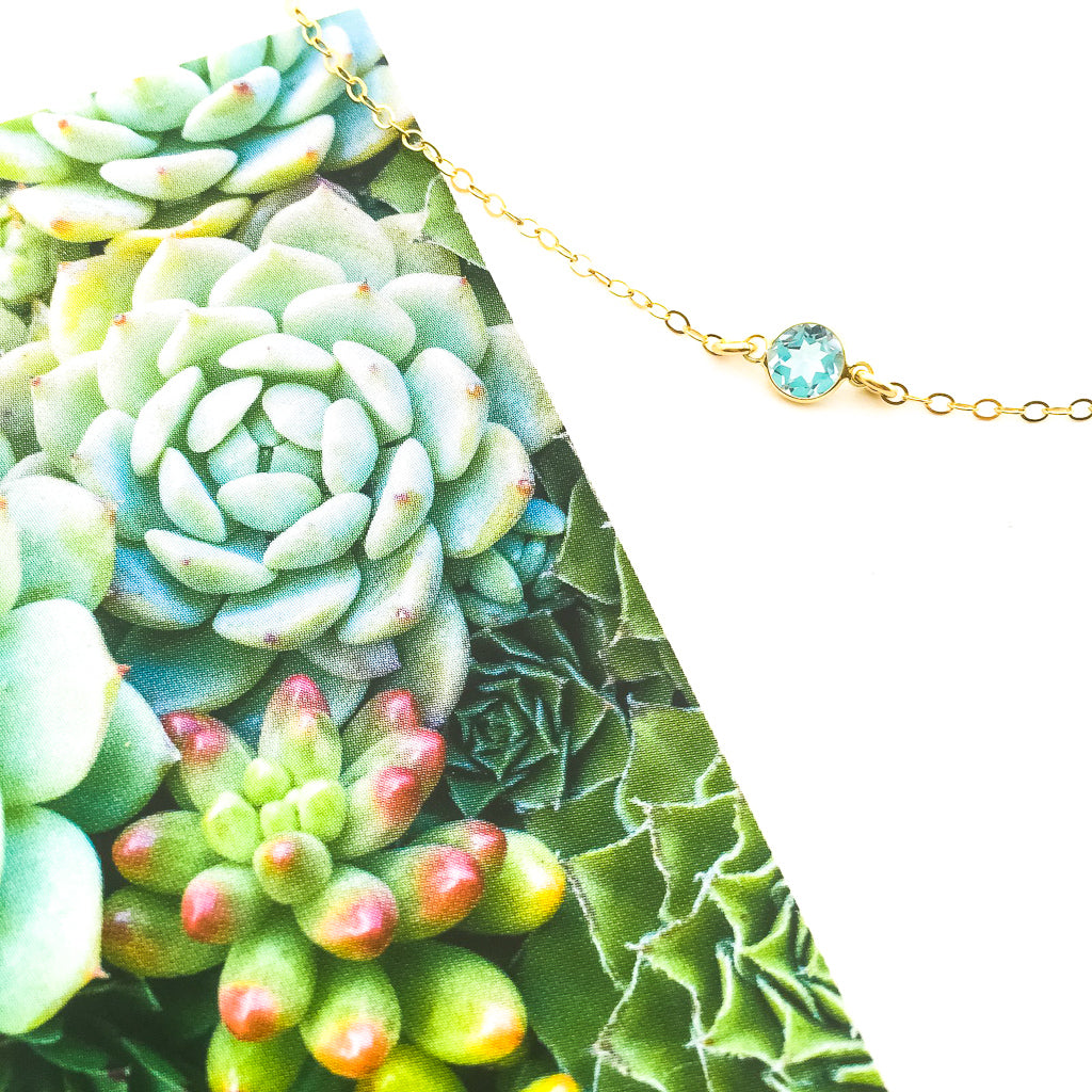 14K GOLD-FILLED BLUE TOPAZ NECKLACE - MTT Collective