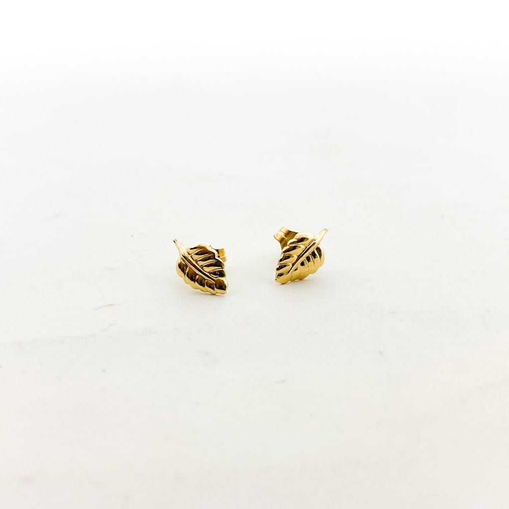 LITTLE LEAF STUD EARRINGS | 14K GOLD-FILLED - MTT Collective