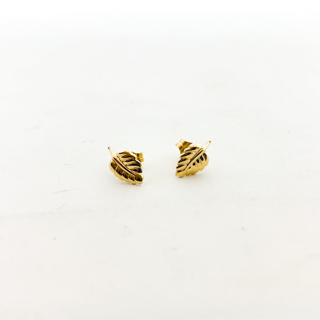 LITTLE LEAF STUD EARRINGS | 14K GOLD-FILLED - MTT Collective
