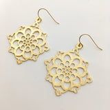 Floral Brushed Earrings | Gold