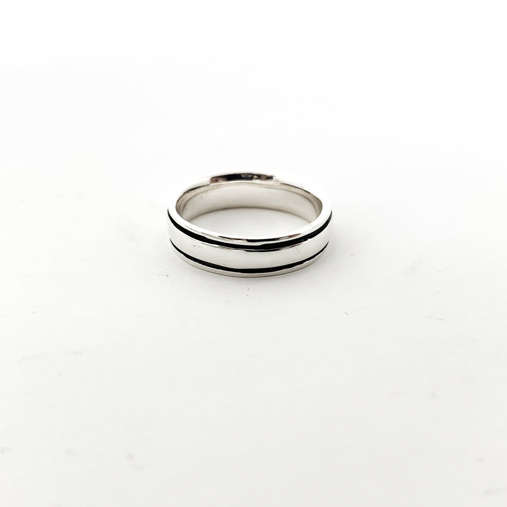 Jordan Linear Groove 6MM Band Ring  | Silver - MTT Collective