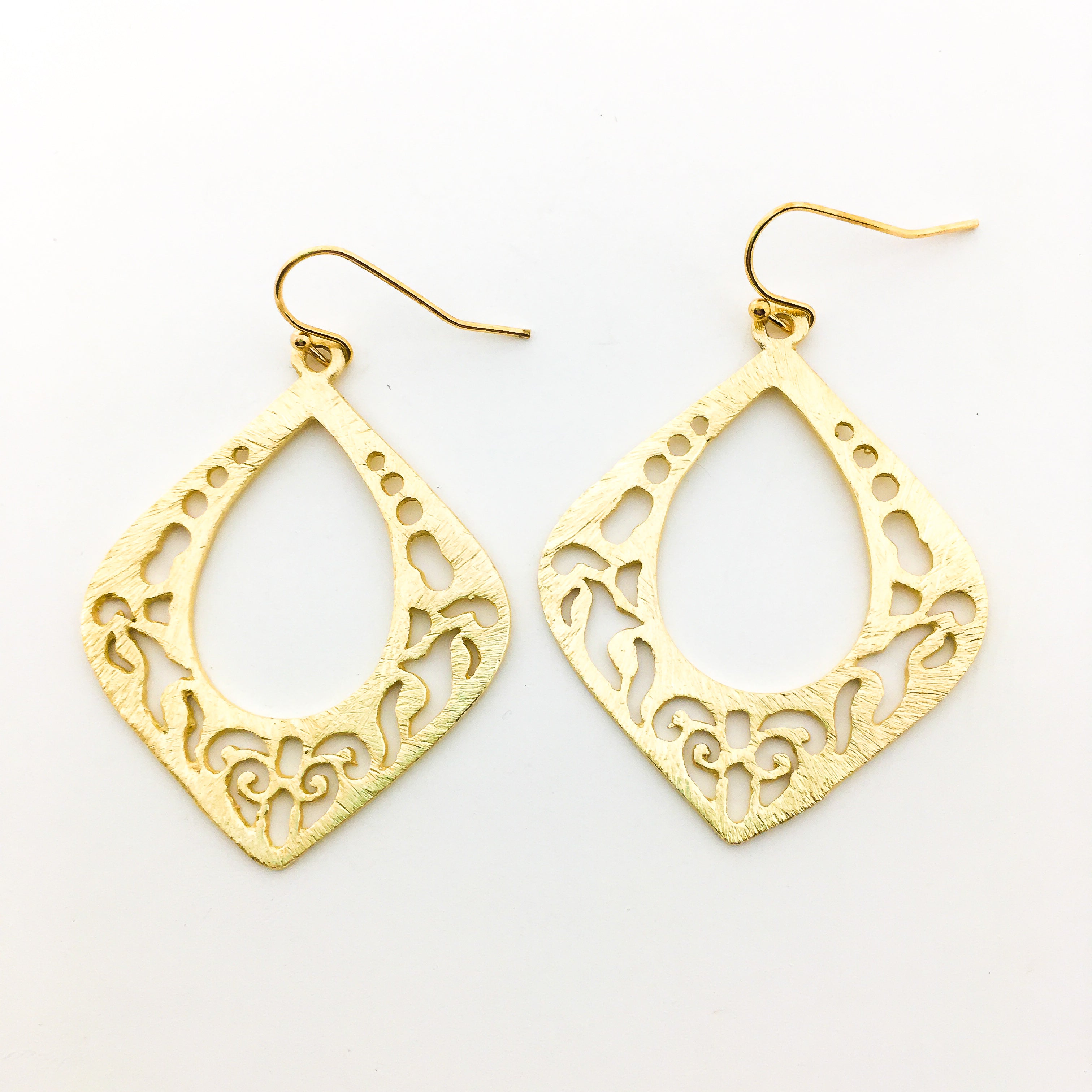Jasmine Brushed Drop Earrings | Gold - MTT Collective