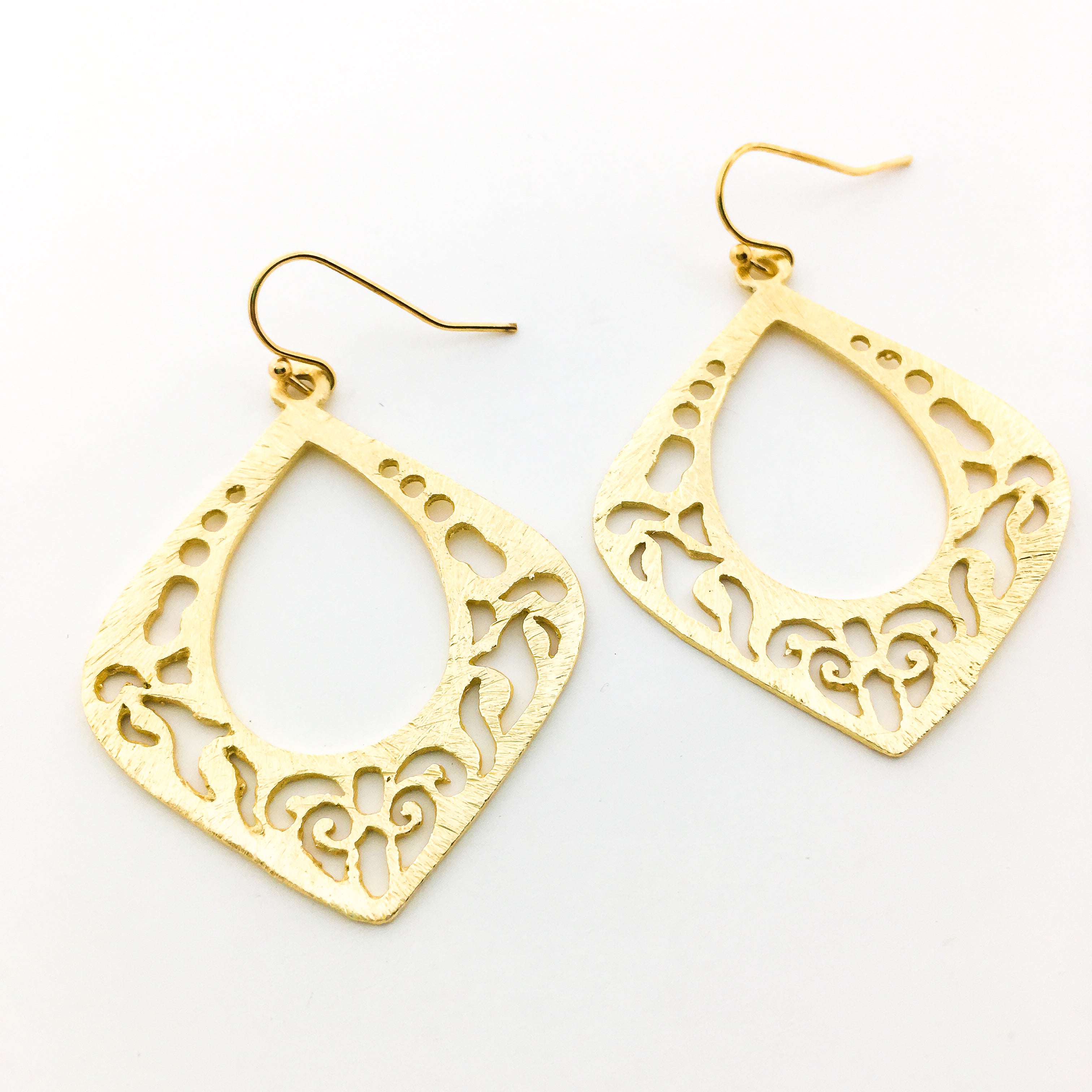 Jasmine Brushed Drop Earrings | Gold - MTT Collective
