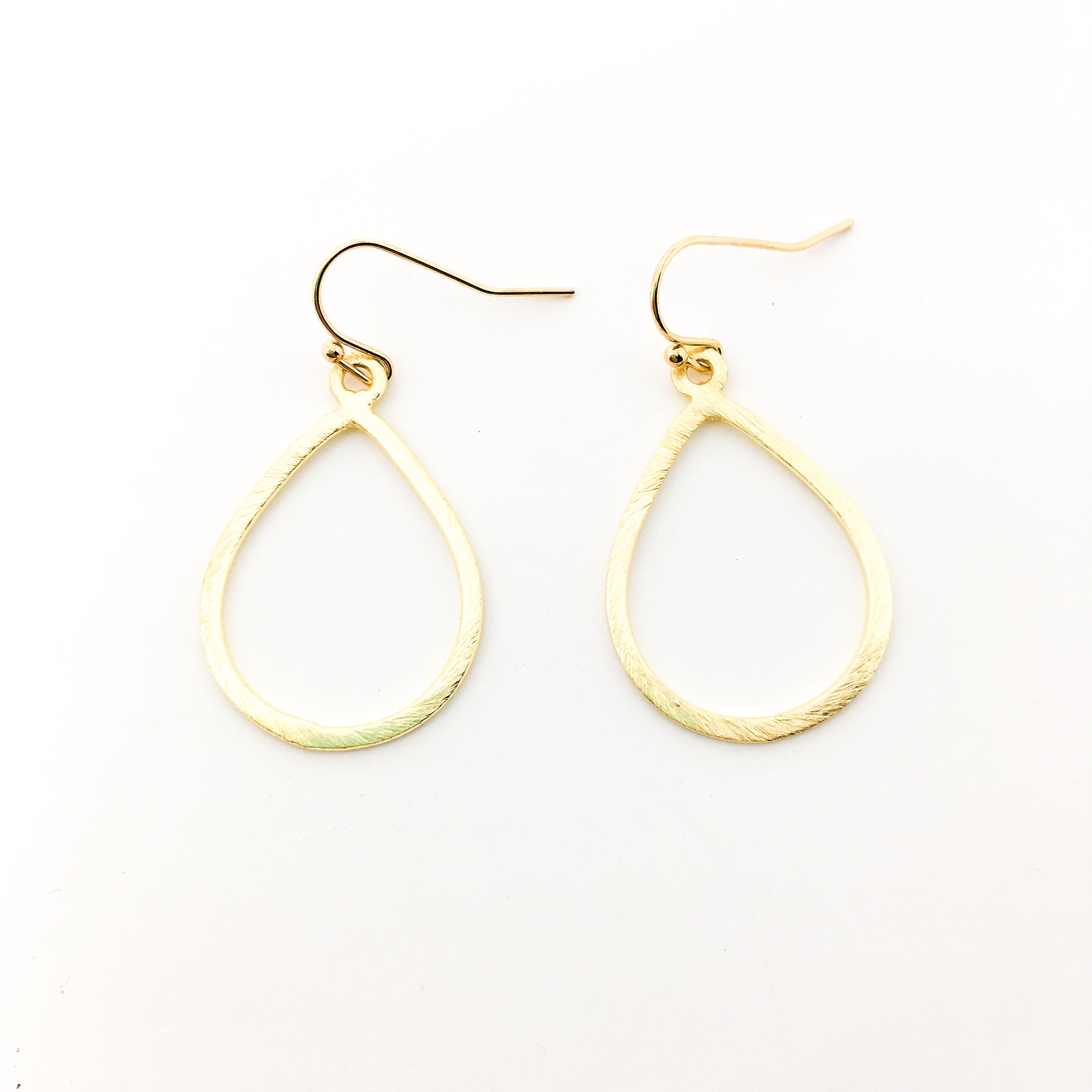 Emilia Brushed Open Drop Earrings - MTT Collective