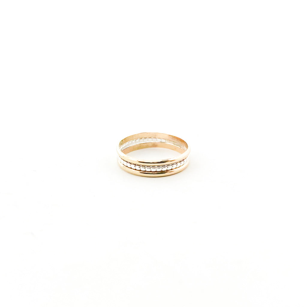 Nova Dotted Mixed Band Ring | Silver & Gold - MTT Collective