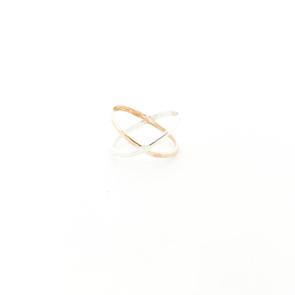 X AXIS RING | STERLING SILVER & 14K GOLD FILLED | SIZE OPTIONS - MTT Collective