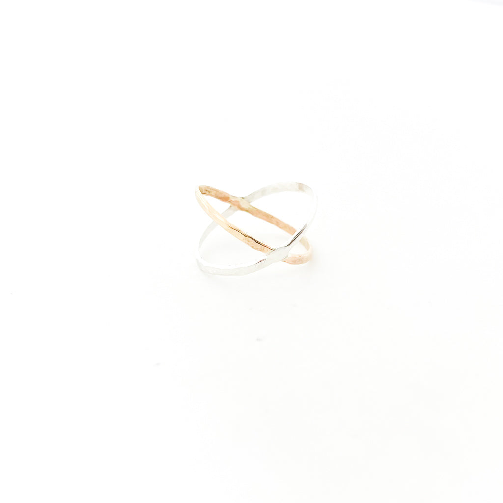 X AXIS RING | STERLING SILVER & 14K GOLD FILLED | SIZE OPTIONS - MTT Collective