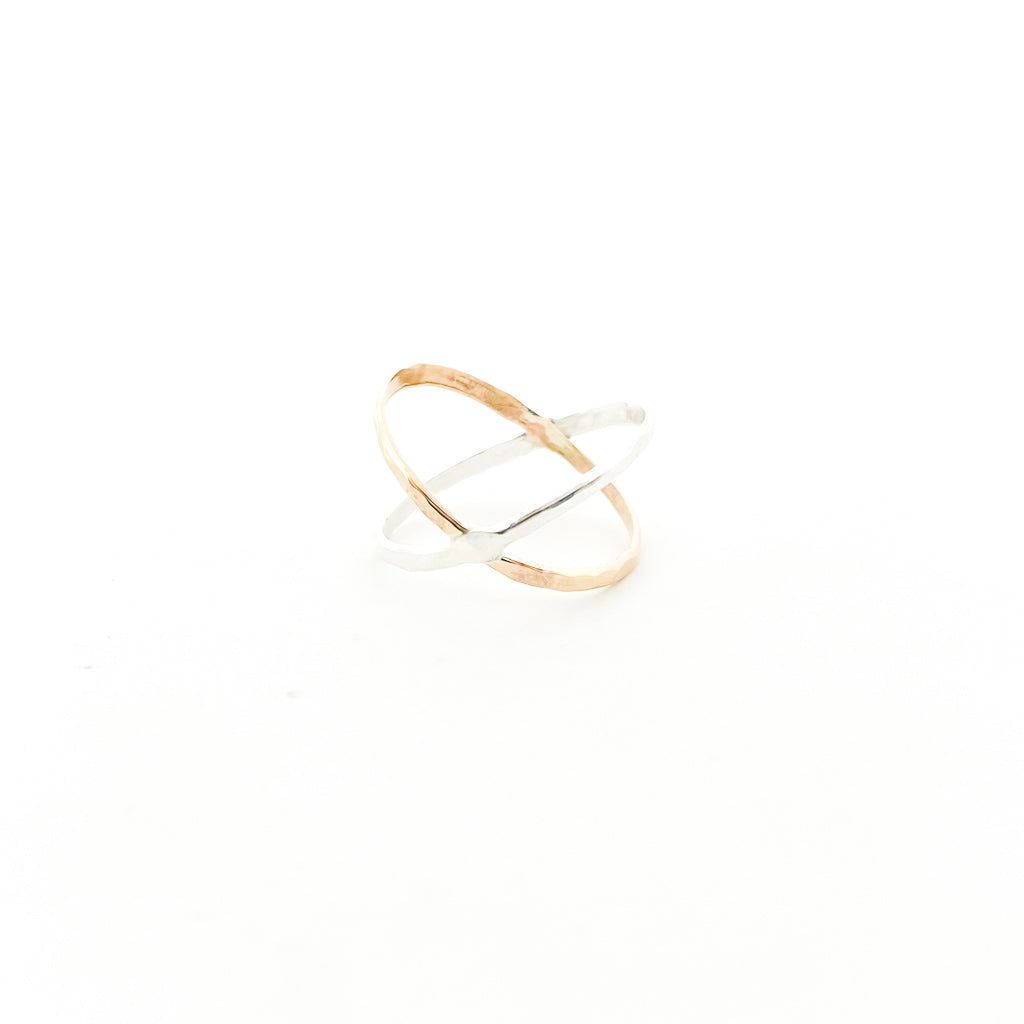 X AXIS RING | STERLING SILVER & 14K GOLD FILLED | SIZE OPTIONS - MTT Collective