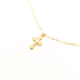 DAINTY TEXTURED CROSS NECKLACE | 14K GOLD-FILLED