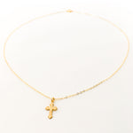 Genevieve Dainty Textured Cross Necklace | Gold - MTT Collective