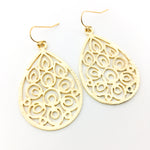 Diana Floral Drop Brushed Earrings | Gold - MTT Collective