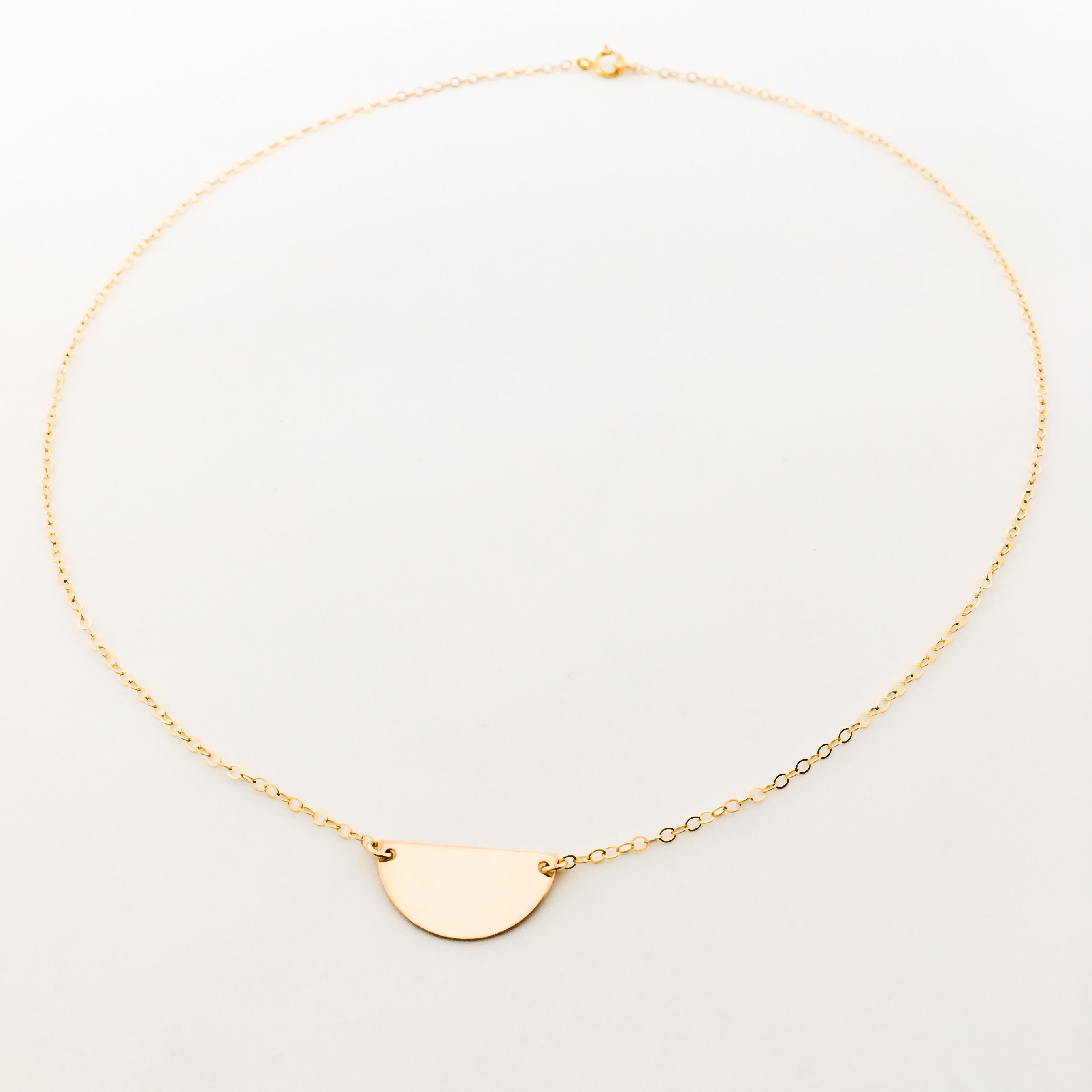 Vivian Dainty Semicircle Disc Necklace | Gold - MTT Collective