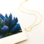 Vivian Dainty Semicircle Disc Necklace | Gold - MTT Collective