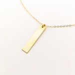 Lydia Long Wide Bar Necklace | Gold - MTT Collective
