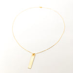 Lydia Long Wide Bar Necklace | Gold - MTT Collective