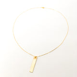 Lydia Long Wide Bar Necklace | Gold - MTT Collective