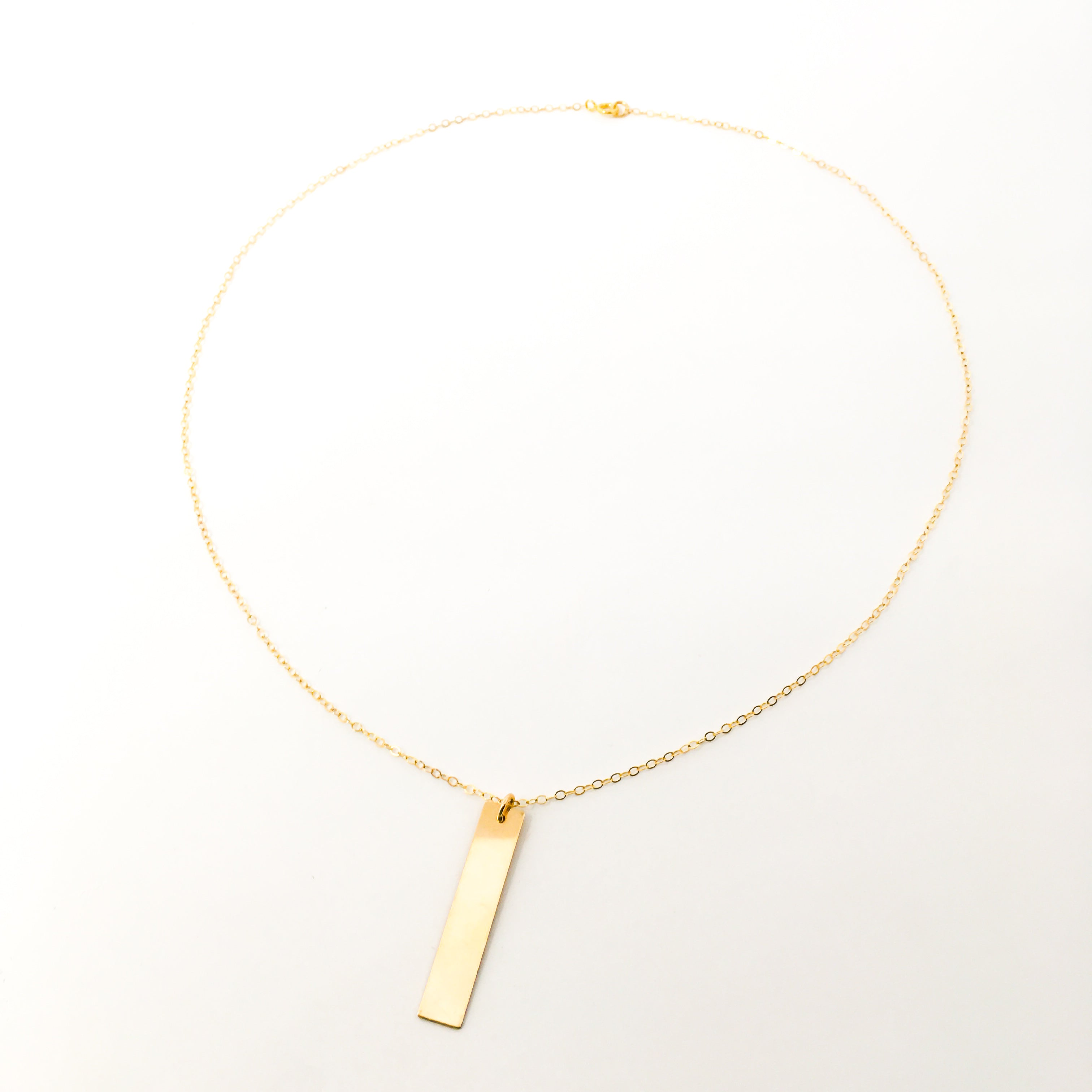 Lydia Long Wide Bar Necklace | Gold - MTT Collective