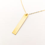 Lydia Long Wide Bar Necklace | Gold - MTT Collective