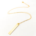 Lydia Long Wide Bar Necklace | Gold - MTT Collective