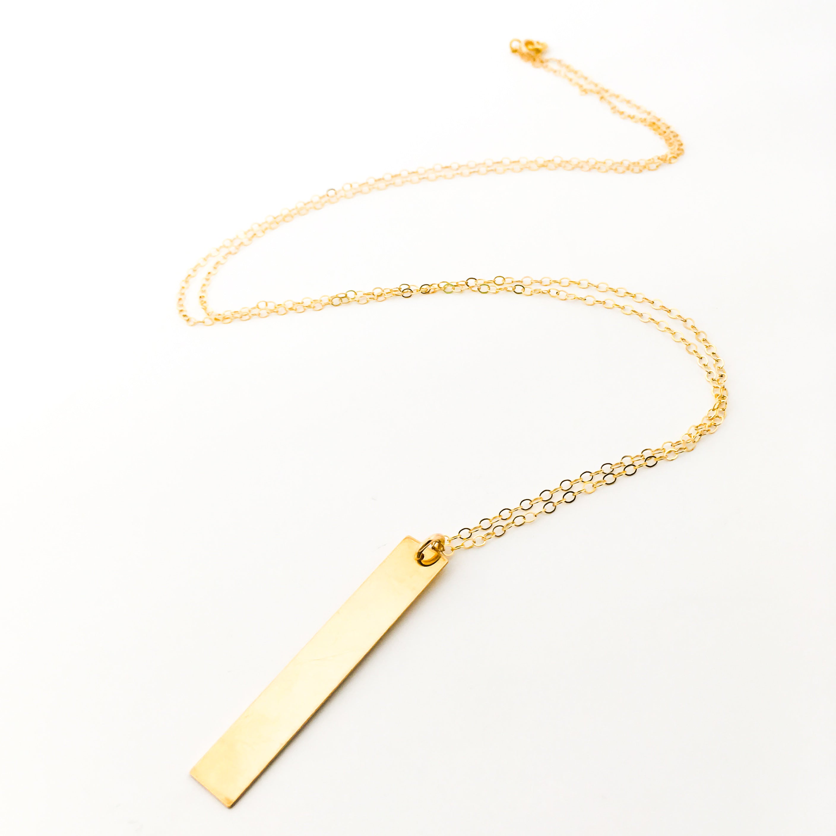 Lydia Long Wide Bar Necklace | Gold - MTT Collective