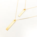 Lydia Long Wide Bar Necklace | Gold - MTT Collective