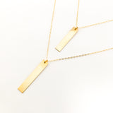 Lydia Long Wide Bar Necklace | Gold - MTT Collective