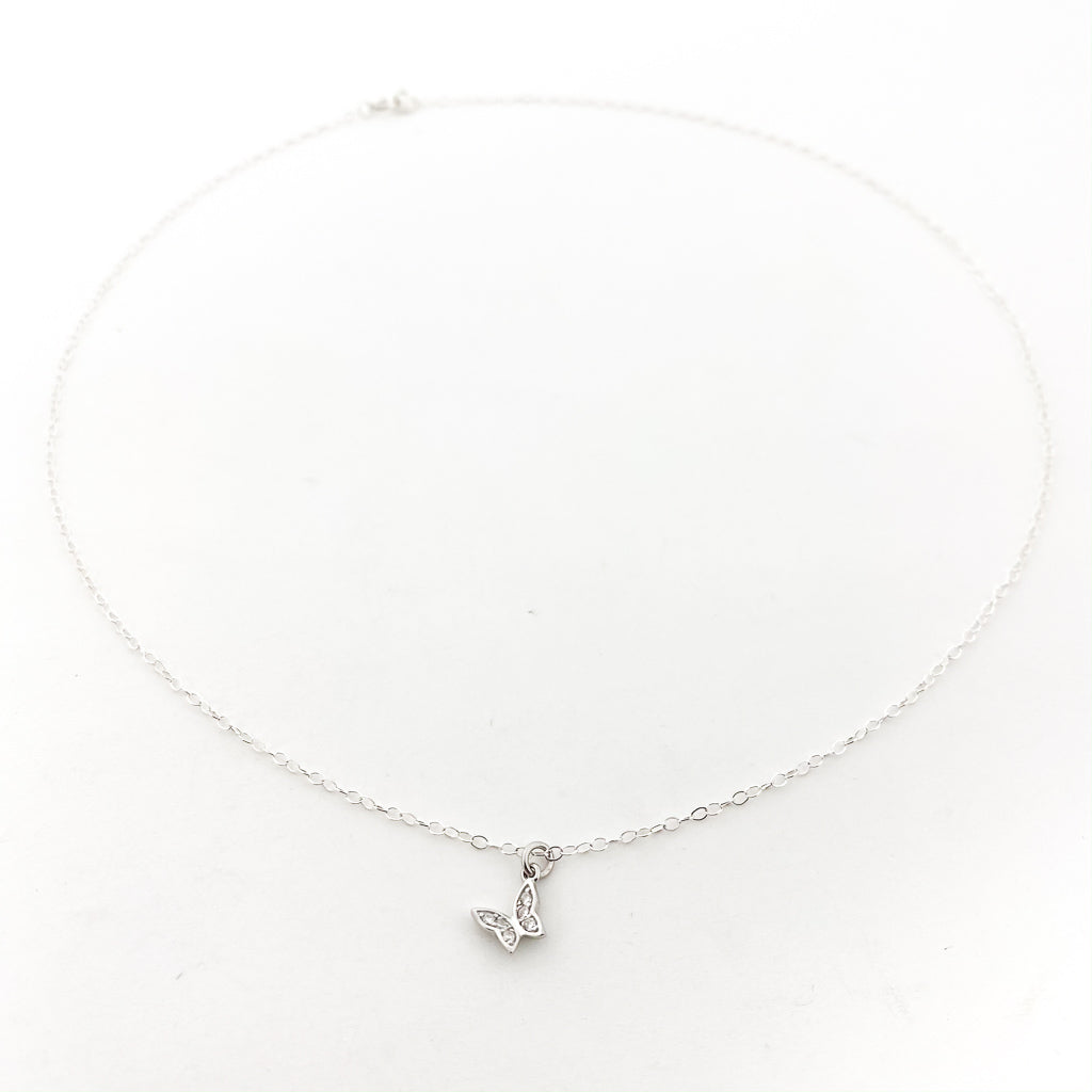 RHINESTONE BUTTERFLY NECKLACE | STERLING SILVER - MTT Collective
