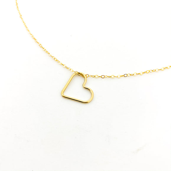 OPEN HANGING HEART NECKLACE | 14K GOLD-FILLED - MTT Collective