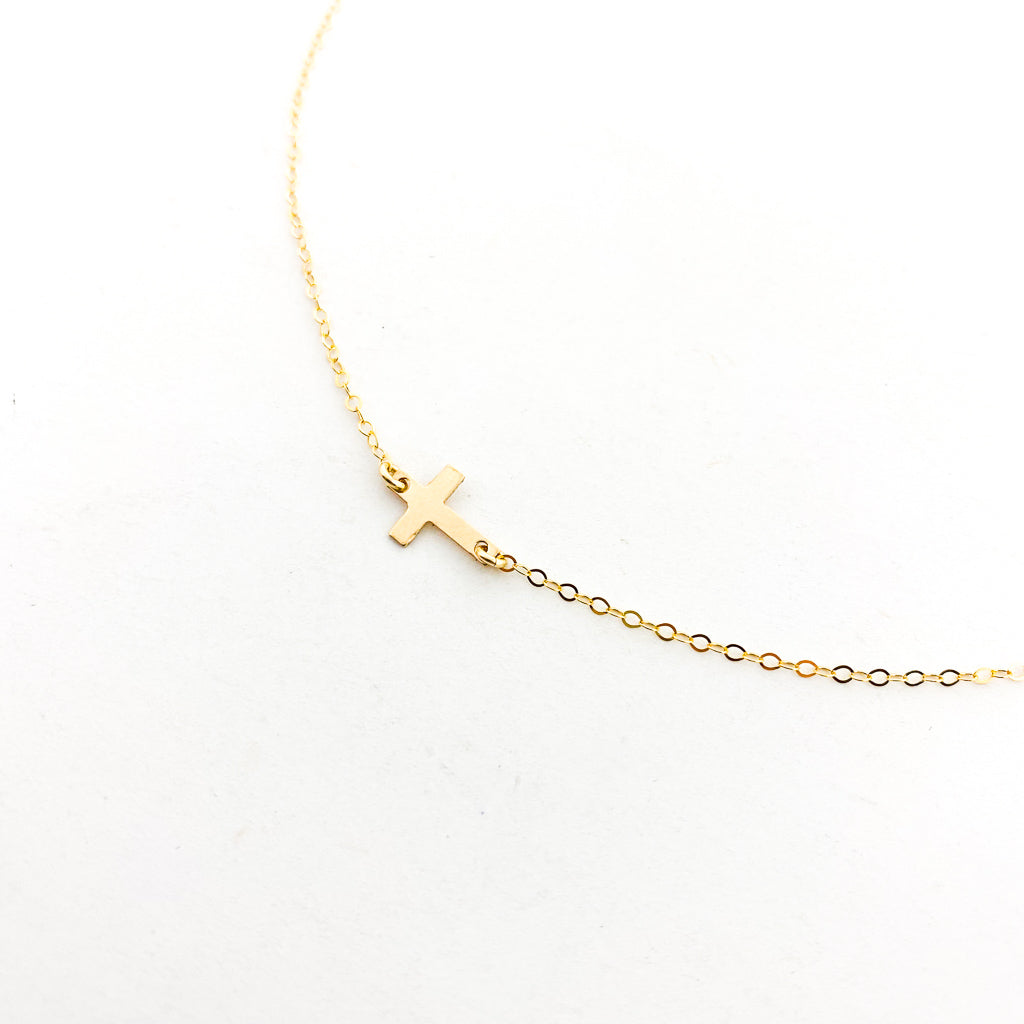 LITTLE HELD CROSS NECKLACE | 14K GOLD-FILLED - MTT Collective