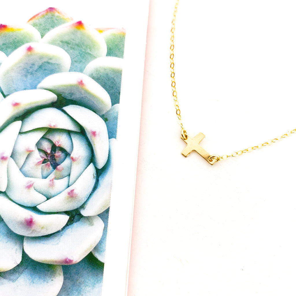 LITTLE HELD CROSS NECKLACE | 14K GOLD-FILLED - MTT Collective