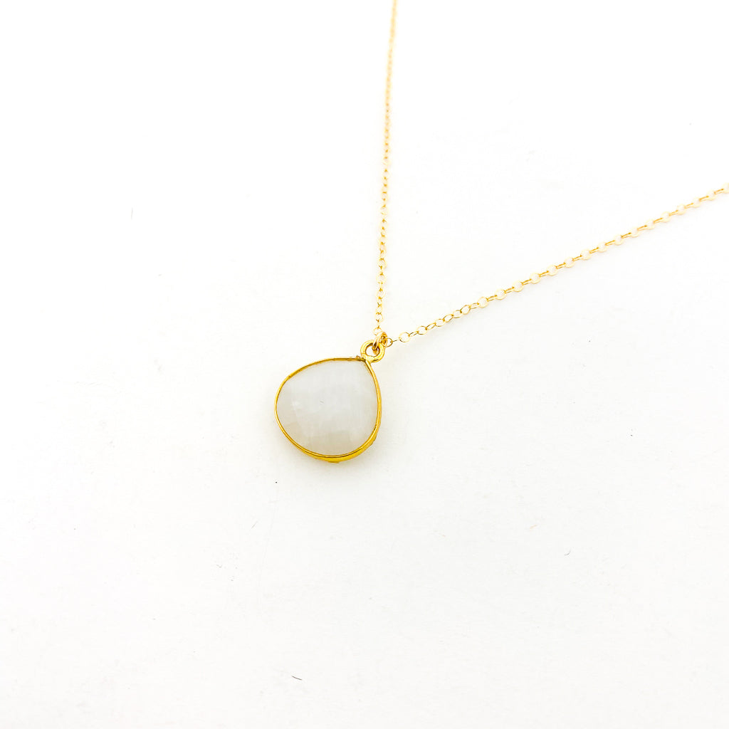 Eliana Drop Moonstone Necklace | Gold - MTT Collective