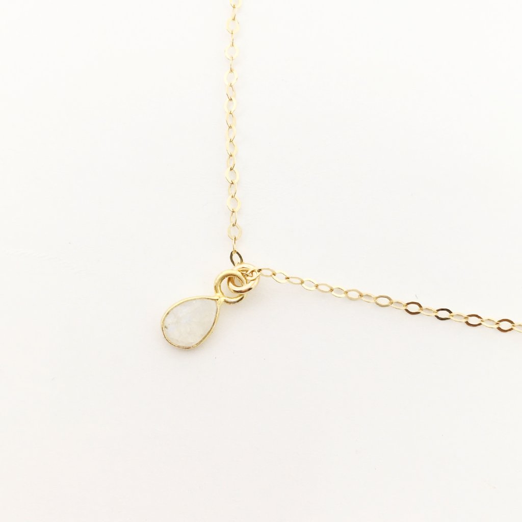 14K GOLD-FILLED TEAR DROP MOONSTONE NECKLACE - MTT Collective