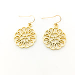 Julianna Brushed Circle Patterned Earrings | Gold - MTT Collective
