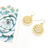 Julianna Brushed Circle Patterned Earrings | Gold - MTT Collective