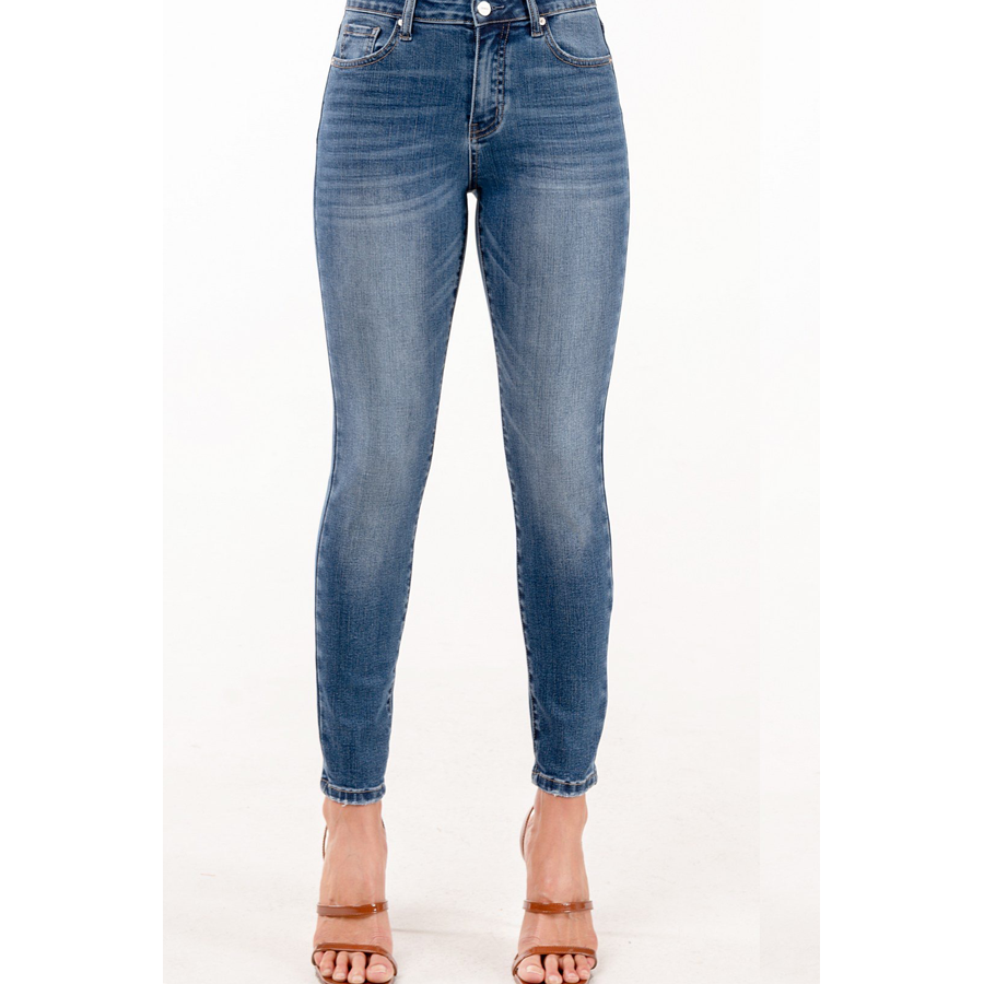 PLUS SIZE HIGH RISE ANKLE SKINNY JEANS | DARK BLUE - MTT Collective