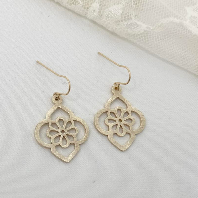 Gemma Floral Brushed Small Van Cleef Earrings - MTT Collective