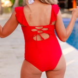 Red Hot Ruffle One-Piece Swimsuit