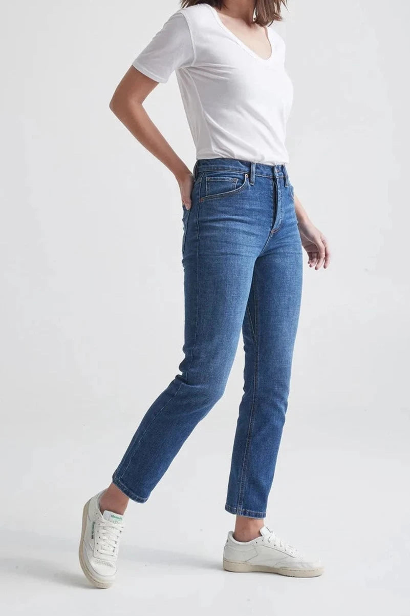Midweight Performance Denim High Rise Straight - MTT Collective