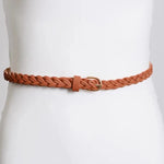 Faux Leather Skinny Braided Belt - MTT Collective