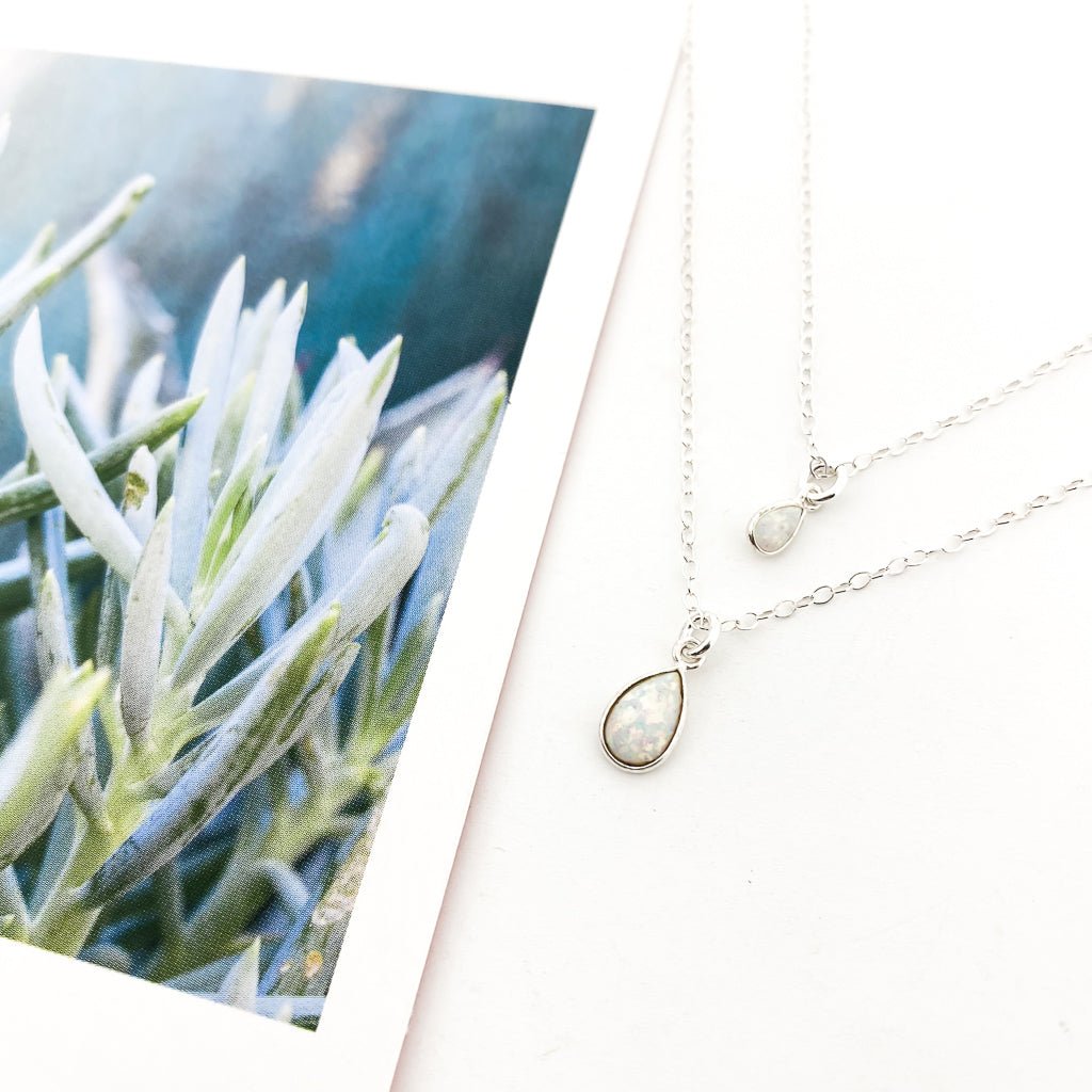 Addison Lab Opal Tear Drop Necklace | Silver - MTT Collective