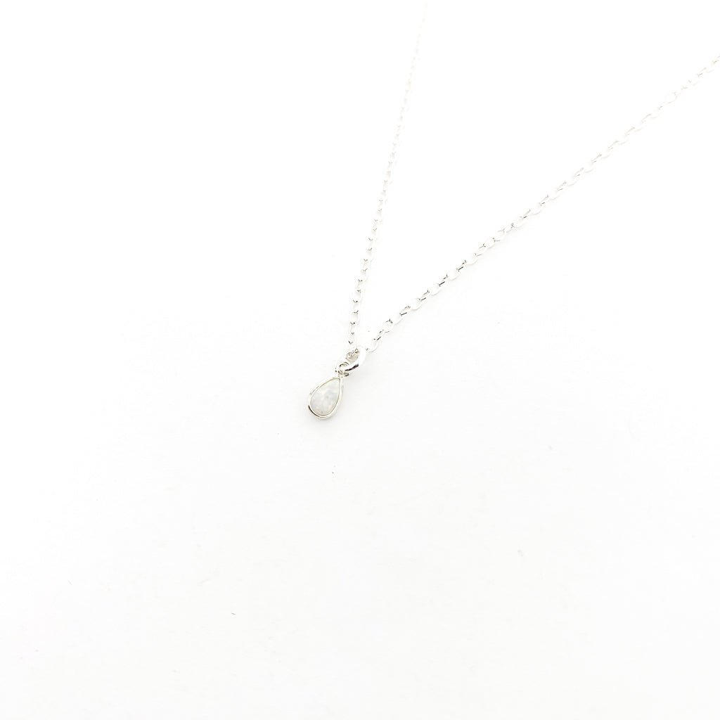 Addison Lab Opal Tear Drop Necklace | Silver - MTT Collective
