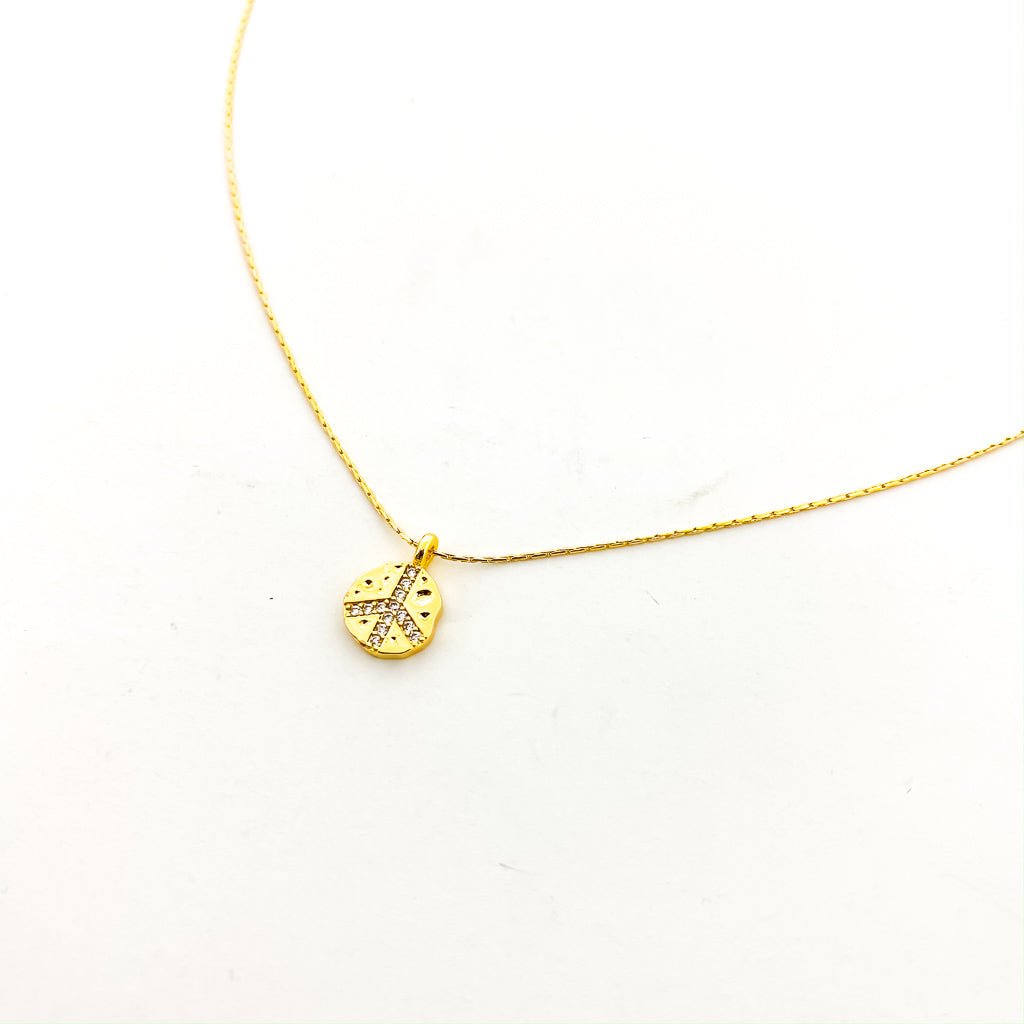 Adia Smooth Chain Peace Charm Necklace | Gold - MTT Collective