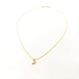 Ariana Rhinestone Moon Necklace | Smooth Chain | Gold - MTT Collective