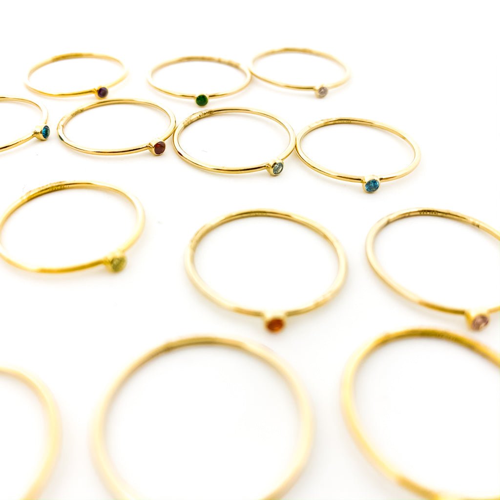 Bella Birthstone Stacking Ring | Gold - MTT Collective